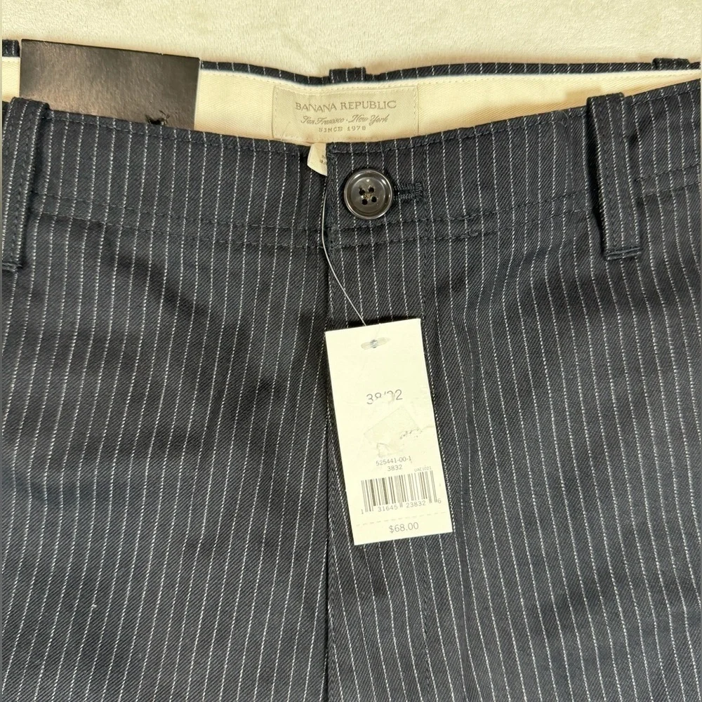 NWT 38W 32L Banana Republic Black Chalk Pinstripe Dress Pants